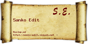 Sanko Edit névjegykártya